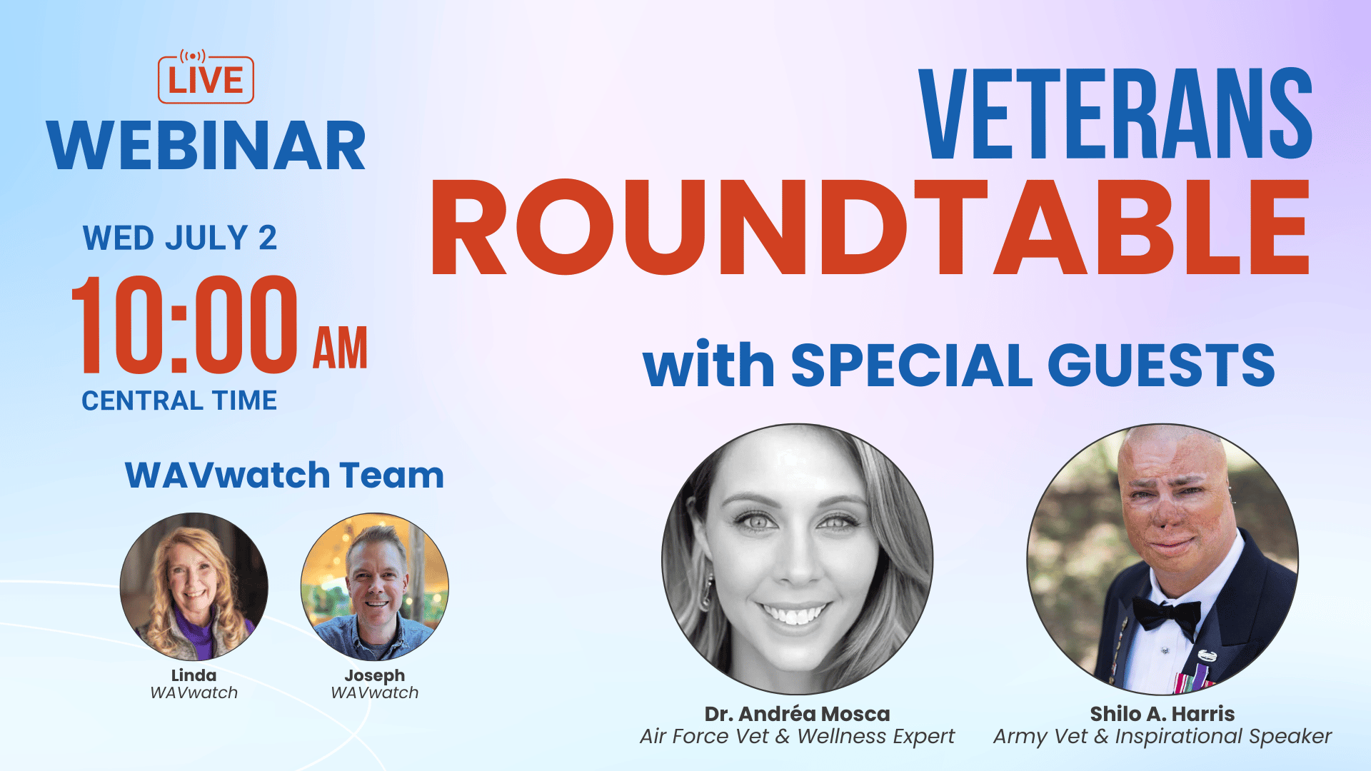 Veterans Roundtable with Dr. Andréa Mosca & Shilo Harris